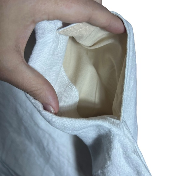 J.Jill PureJill Linen Pull on Slim Crop White Pants, Size Large - Picture 4 of 6